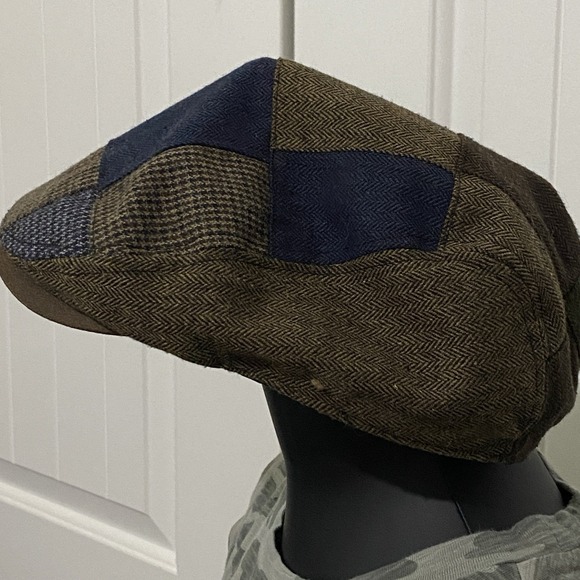 Dorfman Hat Co Circa 1921 Flat Cap Tweed Patchwork Cabbie Newsboy Men's - Picture 1 of 4